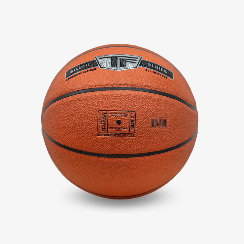 ลูกบาส SPALDING รุ่น TF-SILVER ลูกบาสเกตบอล หนัง PU, เบอร์ 7