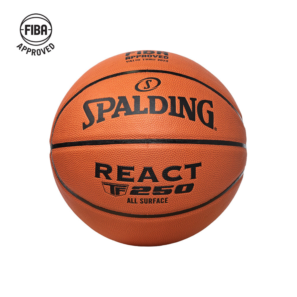 ลูกบาส SPALDING รุ่น REACT-250 ลูกบาสเกตบอล หนัง PU, เบอร์ 6