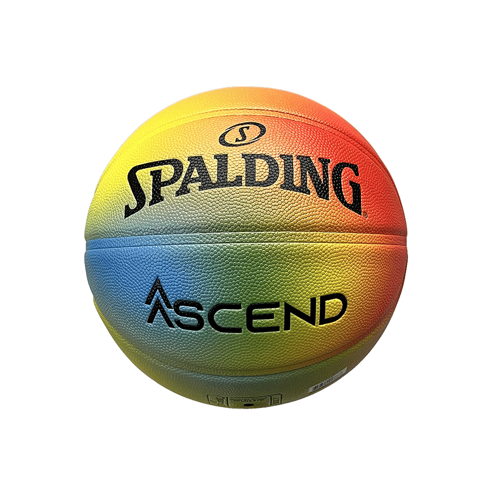 ลูกบาส SPALDING รุ่น ASCEND SERIES - BRIGHT RAINBOW ลูกบาสเกตบอล หนัง PU, เบอร์ 7