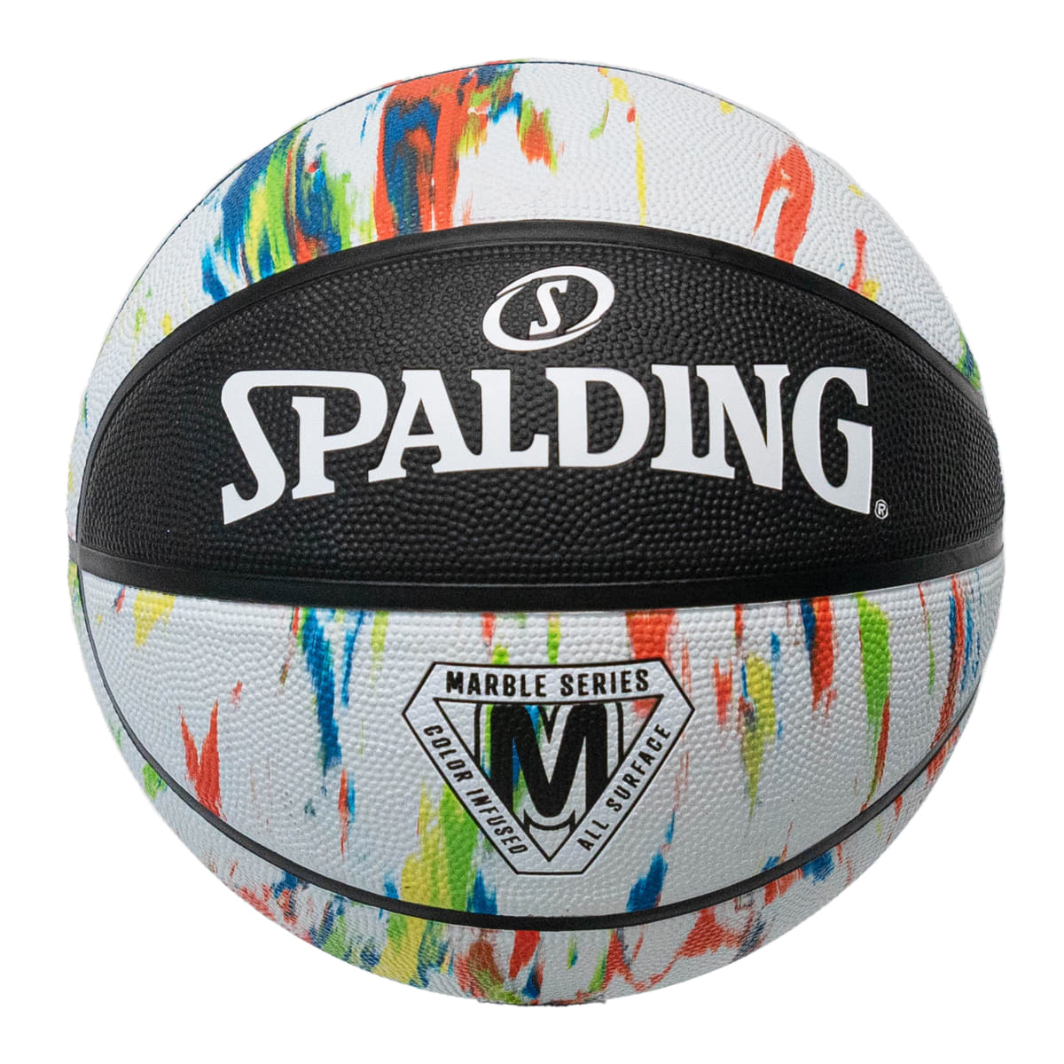 ลูกบาส SPALDING รุ่น MARBLE SERIES BLACK / WHITE ลูกบาสเกตบอลยาง, เบอร์ 7_0