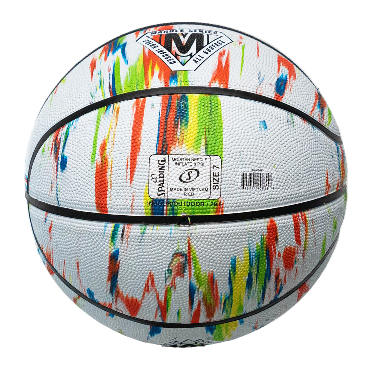 ลูกบาส SPALDING รุ่น MARBLE SERIES BLACK / WHITE ลูกบาสเกตบอลยาง, เบอร์ 7_3