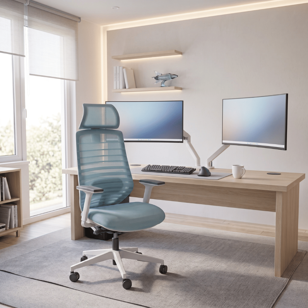 เก้าอี้เพื่อสุขภาพ PFORM FURNITURE รุ่น BLUVA สีฟ้า_11