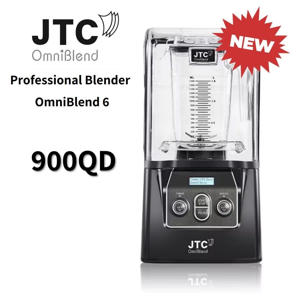เครื่องปั่นอเนกประสงค์ JTC รุ่น 900Q-D สีดำ (ฝาเก็บเสียง)