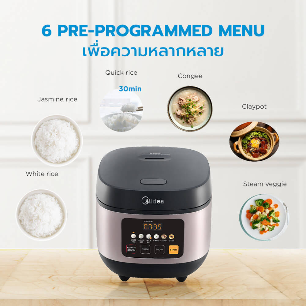 หม้อหุงข้าว DIGITAL MIDEA  MB-FS5020W สีแดง 1.8ลิตร_2