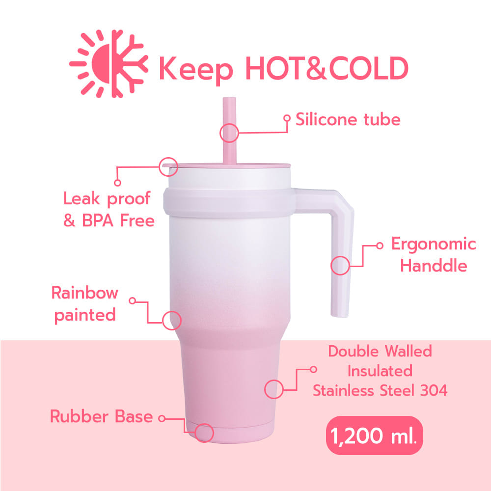 แก้วน้ำสุญญากาศ RRS มีหูจับ 1200 ML สีชมพูพาสเทล_4