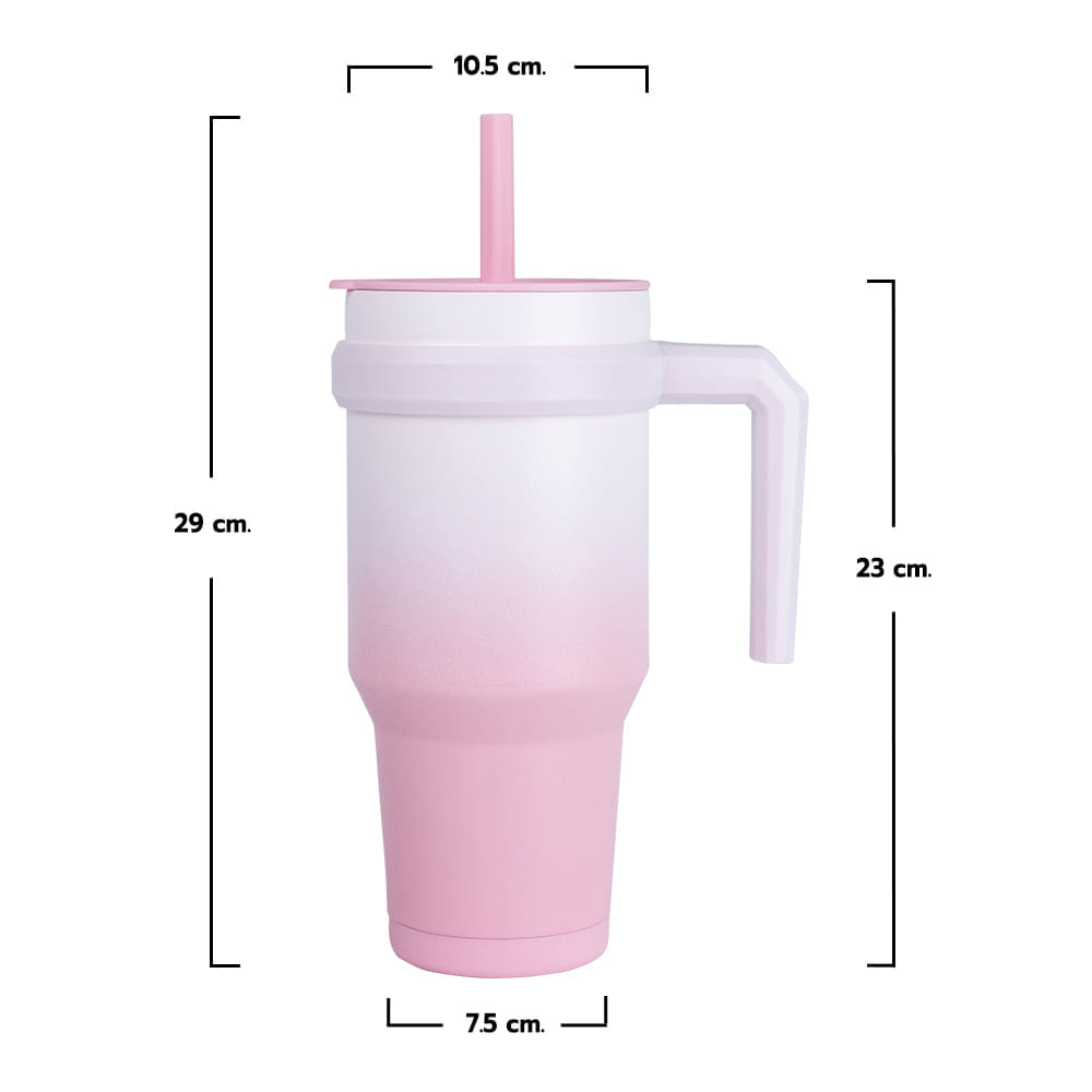 แก้วน้ำสุญญากาศ RRS มีหูจับ 1200 ML สีชมพูพาสเทล_5