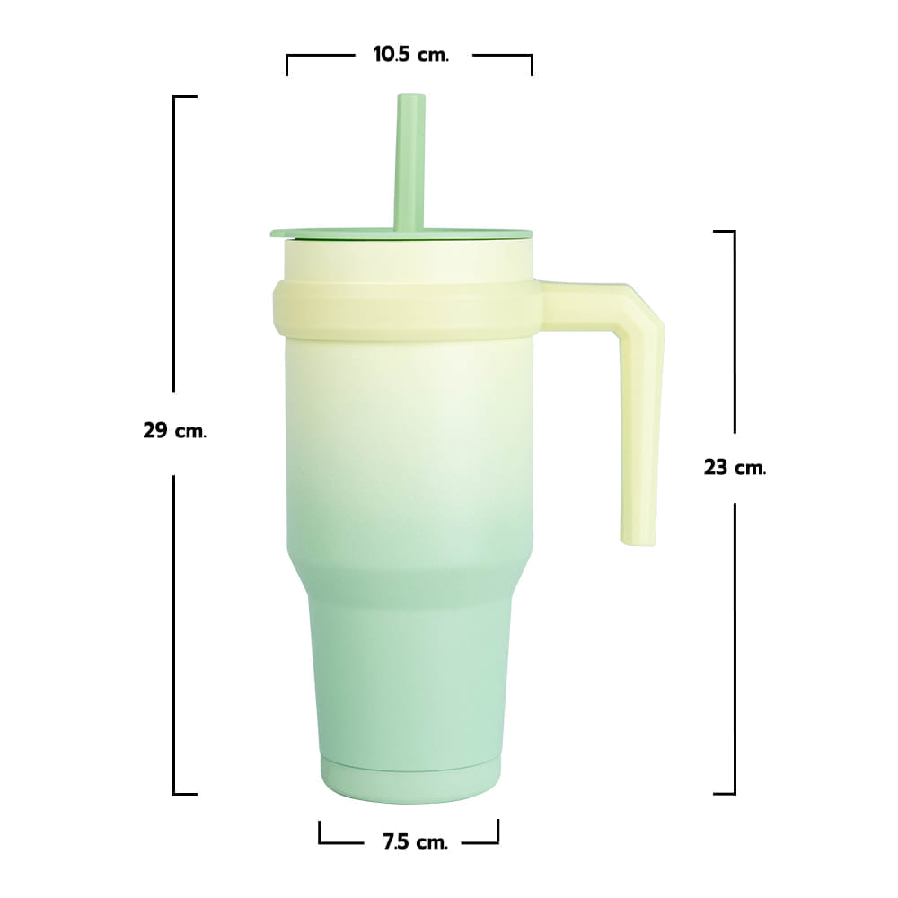 แก้วน้ำสุญญากาศ RRS มีหูจับ 1200 ML สีเขียวพาสเทล_5