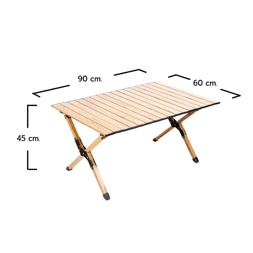 โต๊ะพับแคมป์ปิ้ง RRS ขนาด 90X60 ซม. พร้อมกระเป๋าหิ้ว สีครีม_1