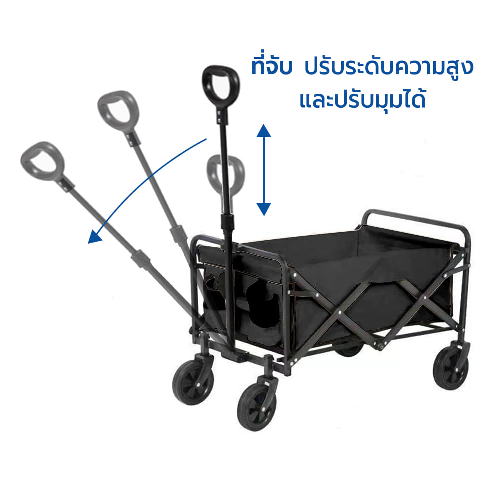 รถเข็นอเนกประสงค์ RRS พับเก็บได้ สีดำ_2