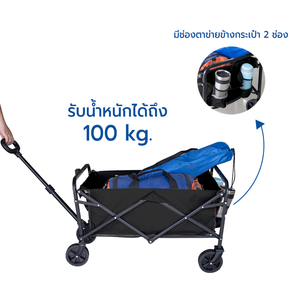รถเข็นอเนกประสงค์ RRS พับเก็บได้ สีดำ_3