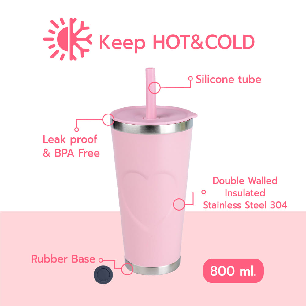 แก้วน้ำสุญญากาศ RRS 800 ML สีชมพูพาสเทล_4