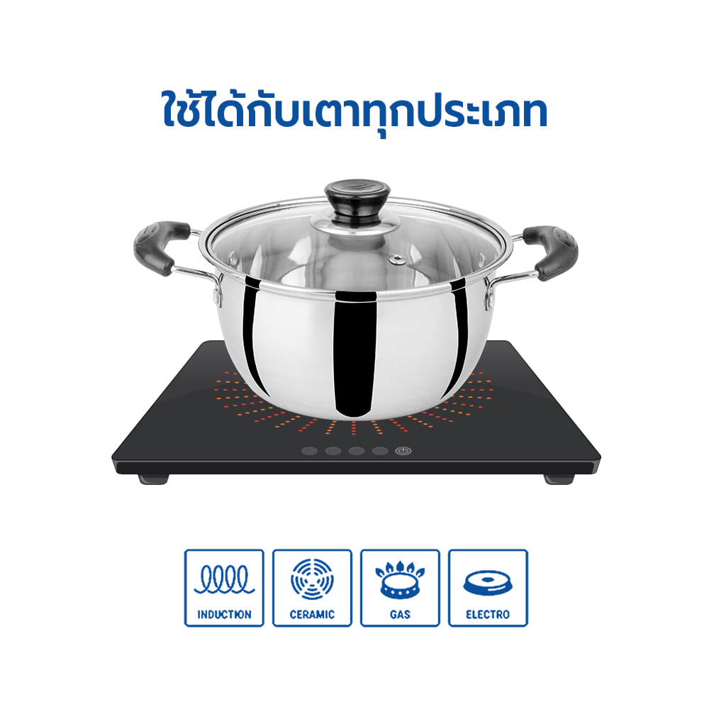 ชุดหม้อสเตนเลสพร้อมฝา RRS 3 ชิ้น ขนาด 18, 20 และ 22 ซม._4