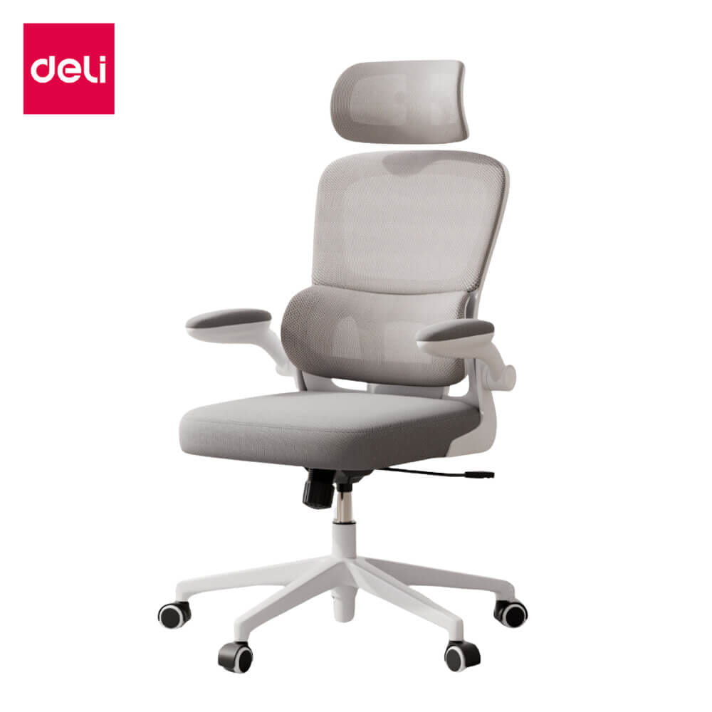 เก้าอี้สำนักงานเพื่อสุขภาพ DELI KF250-WH-01 สีเทา