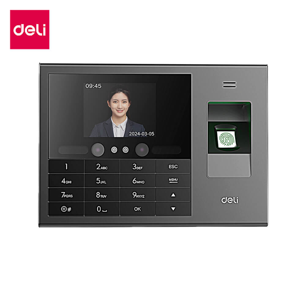 เครื่องลงเวลา DELI ES172-GR-01 ระบบแสกนนิ้ว ใบหน้าและฝ่ามือ_0