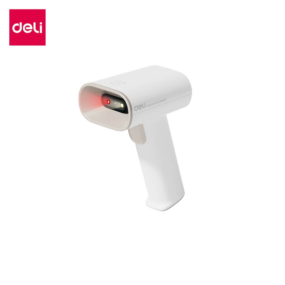 เครื่องสแกนบาร์โค้ด 2-IN-1 DELI ES228-WH-01 USB สีขาว_0