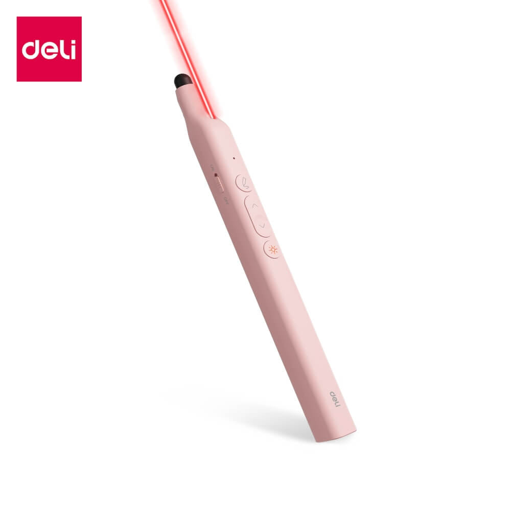 เลเซอร์พอยเตอร์ DELI ES003-PK-01 เลเซอร์สีแดง สีชมพู