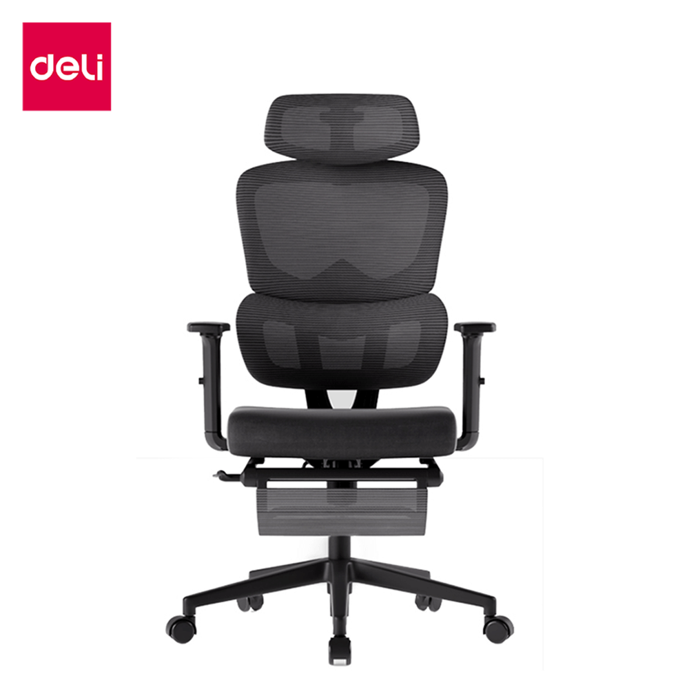 เก้าอี้สุขภาพ DELI E4980-BK-01 รองเอว-พักขา สีดำ
