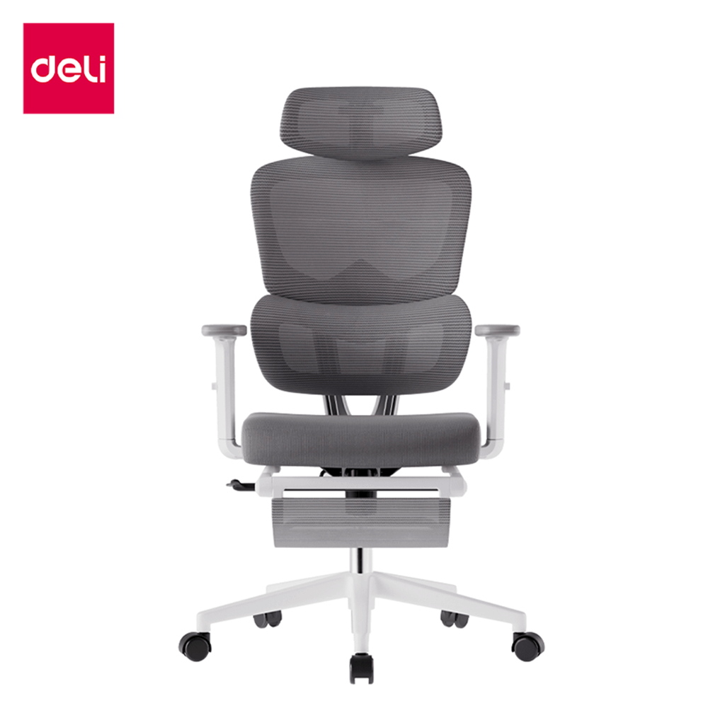 เก้าอี้สุขภาพ DELI E4981-WH-01 รองเอว-พักขา สีเทา