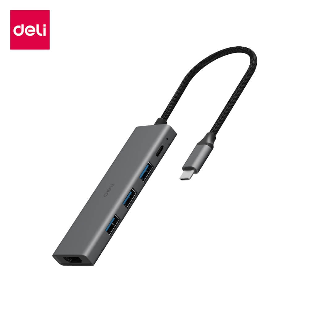 สาย HDMI DELI ET867-GR-01 TYPE-C HDMI 20ซม สีเทา
