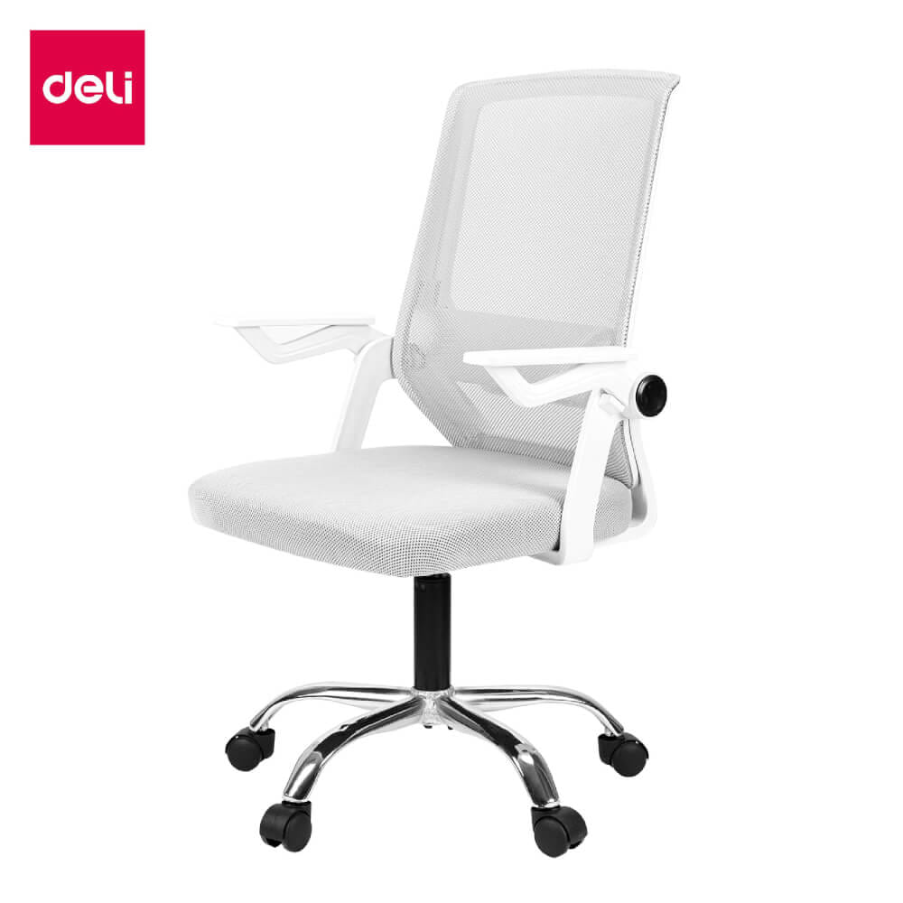เก้าอี้ทำงาน DELI E4931-WH-01 ปรับสูง 10CM แขน90&deg; สีเทา