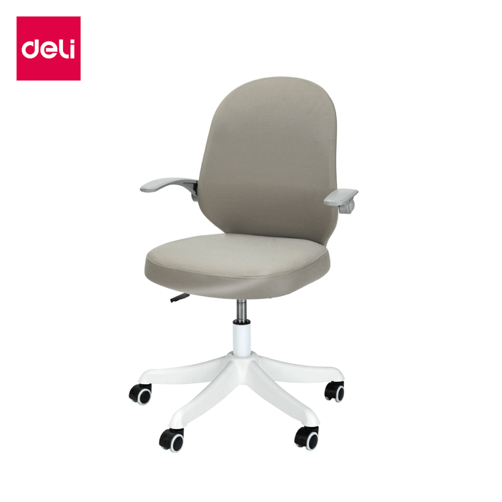 เก้าอี้ออฟฟิศ DELI E4942-WH-01 พนักพิงโค้ง สีเทา