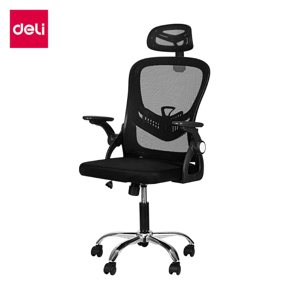เก้าอี้สำนักงาน DELI E4954-BK-01 ปรับที่วางแขนได้ 90&deg; สีดำ