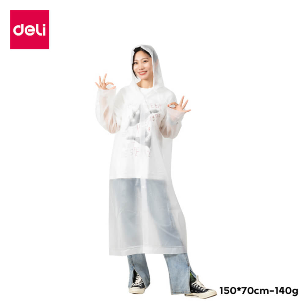 เสื้อกันฝน DELI VS4072-WH-01 สีใส