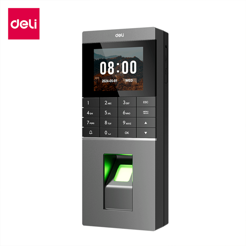 เครื่องสแกนลายนิ้วมือ DELI ES601-BK-01 สแกนนิ้ว-บัตร/ TH สีดำ