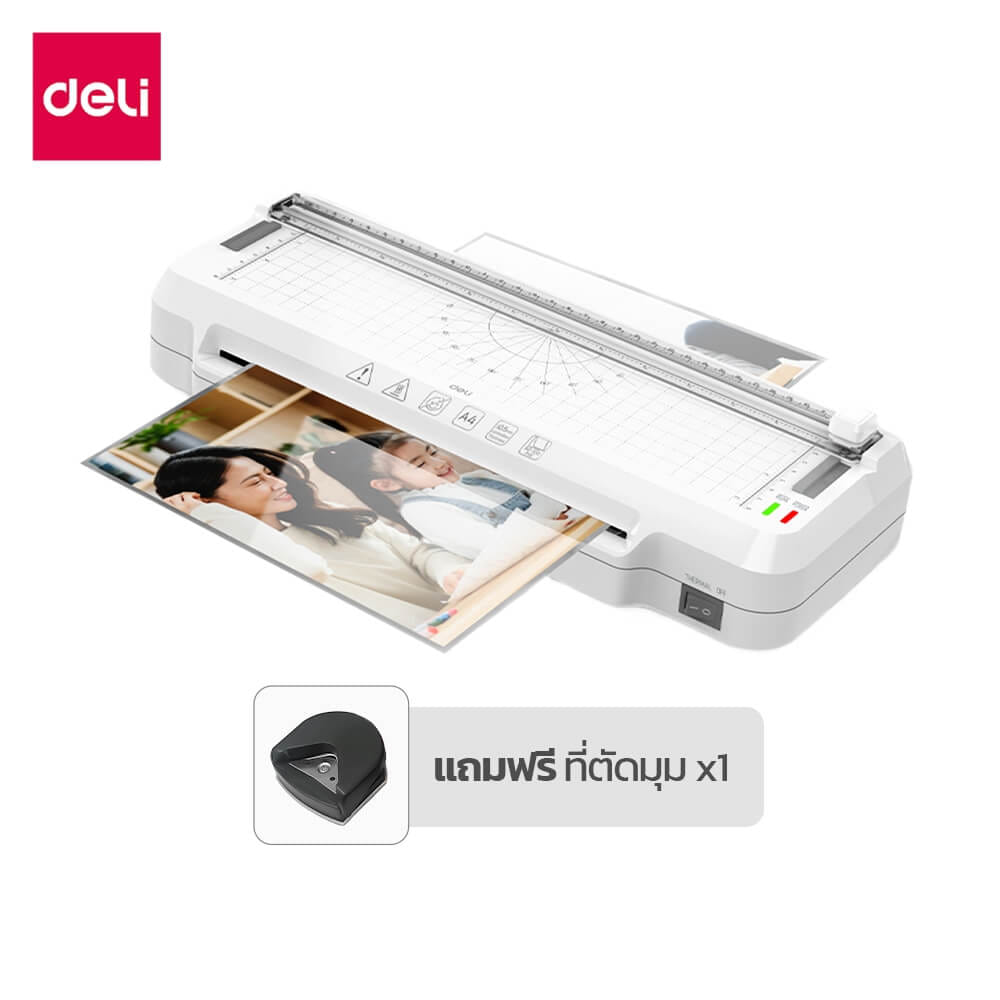 เครื่องเคลือบเอกสาร A4 DELI ET107-WH-01 50 - 100 MIC สีขาว