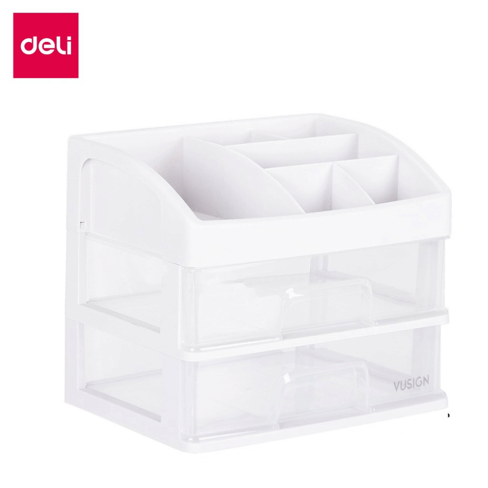 ชั้นวางเครื่องสำอางค์ DELI VS563-WH-01 2 ชั้น 23.5X17X20 ซม.