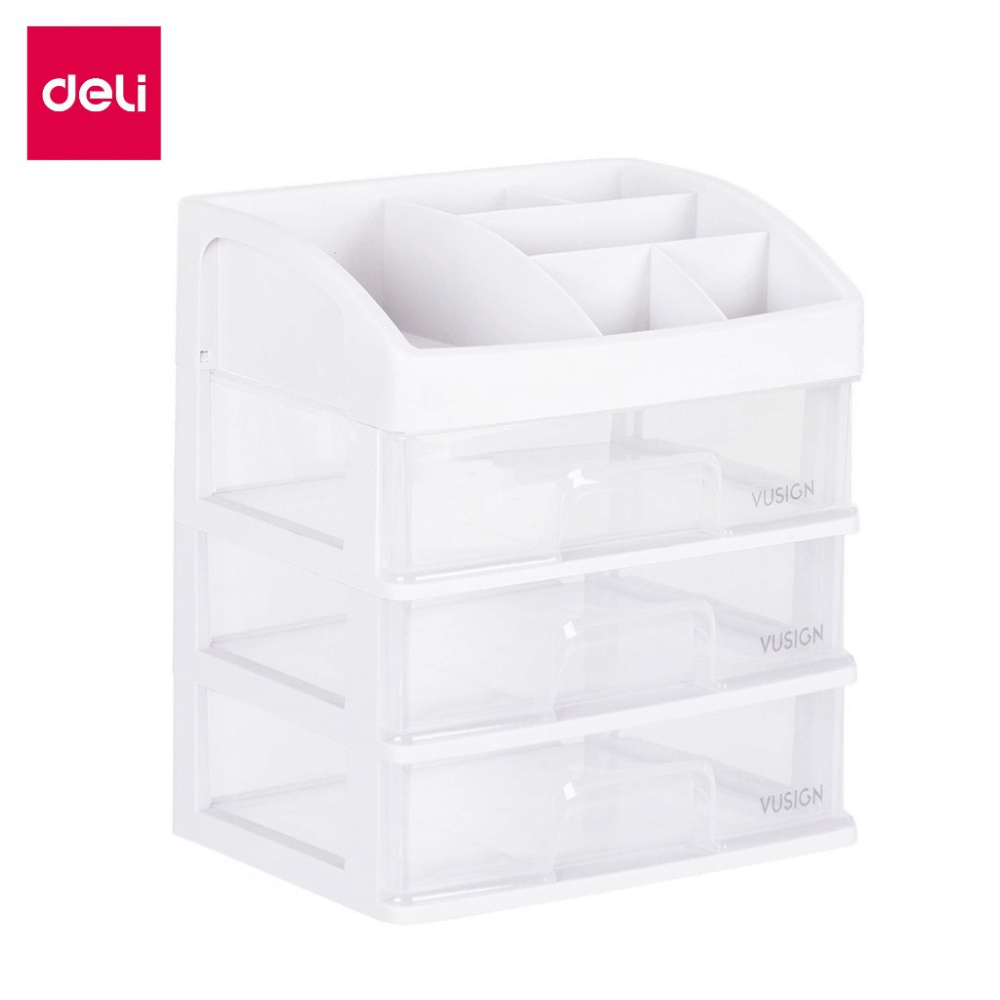 ชั้นวางเครื่องสำอางค์ DELI VS564-WH-01 3 ชั้น 23.5X17X27 ซม.