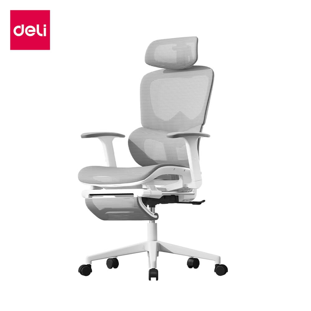 เก้าอี้ทำงาน DELI E4991-WH-01 มีที่พักเท้า สีขาว