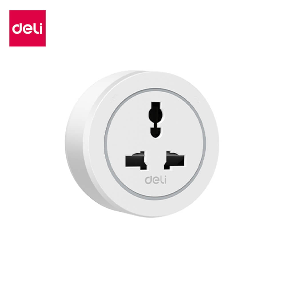 อแดปเตอร์ DELI ET889-WH-01 2500W 10A สีขาว_0