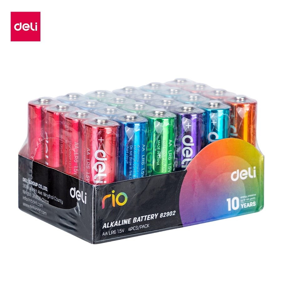 ถ่านอัลคาไลน์ AA DELI E82902-MX-01 24 ก้อน หลากสี