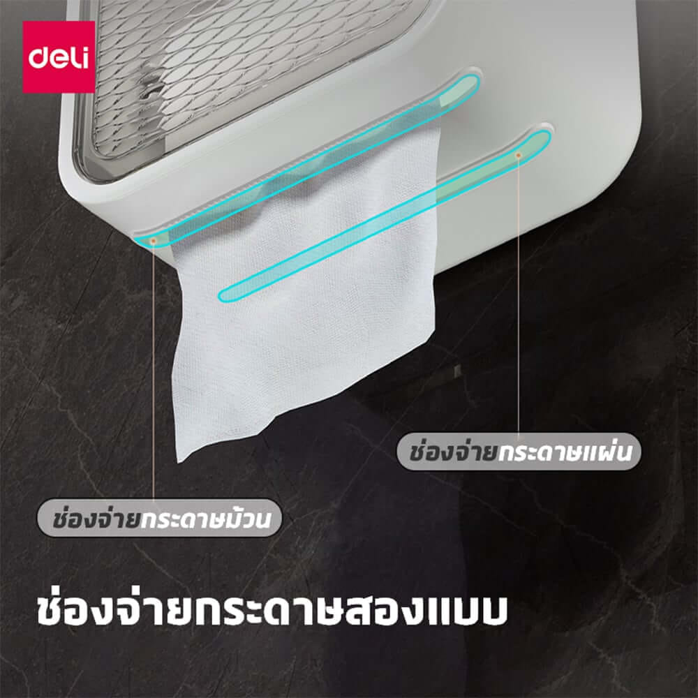กล่องกระดาษทิชชู่ DELI VS1233-WH-01 15X22X27ซม. สีขาว_1