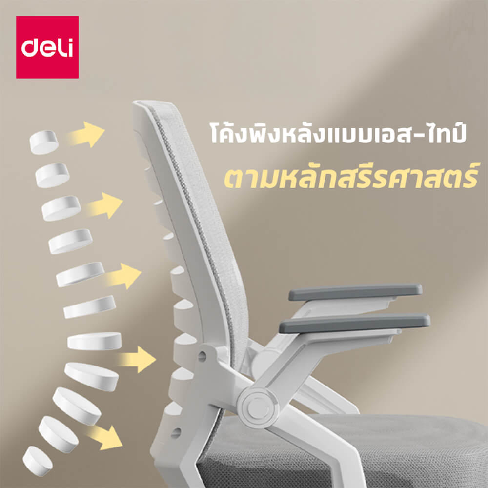 เก้าอี้สำนักงาน DELI รุ่น E4977-WH-01 สีขาว_1