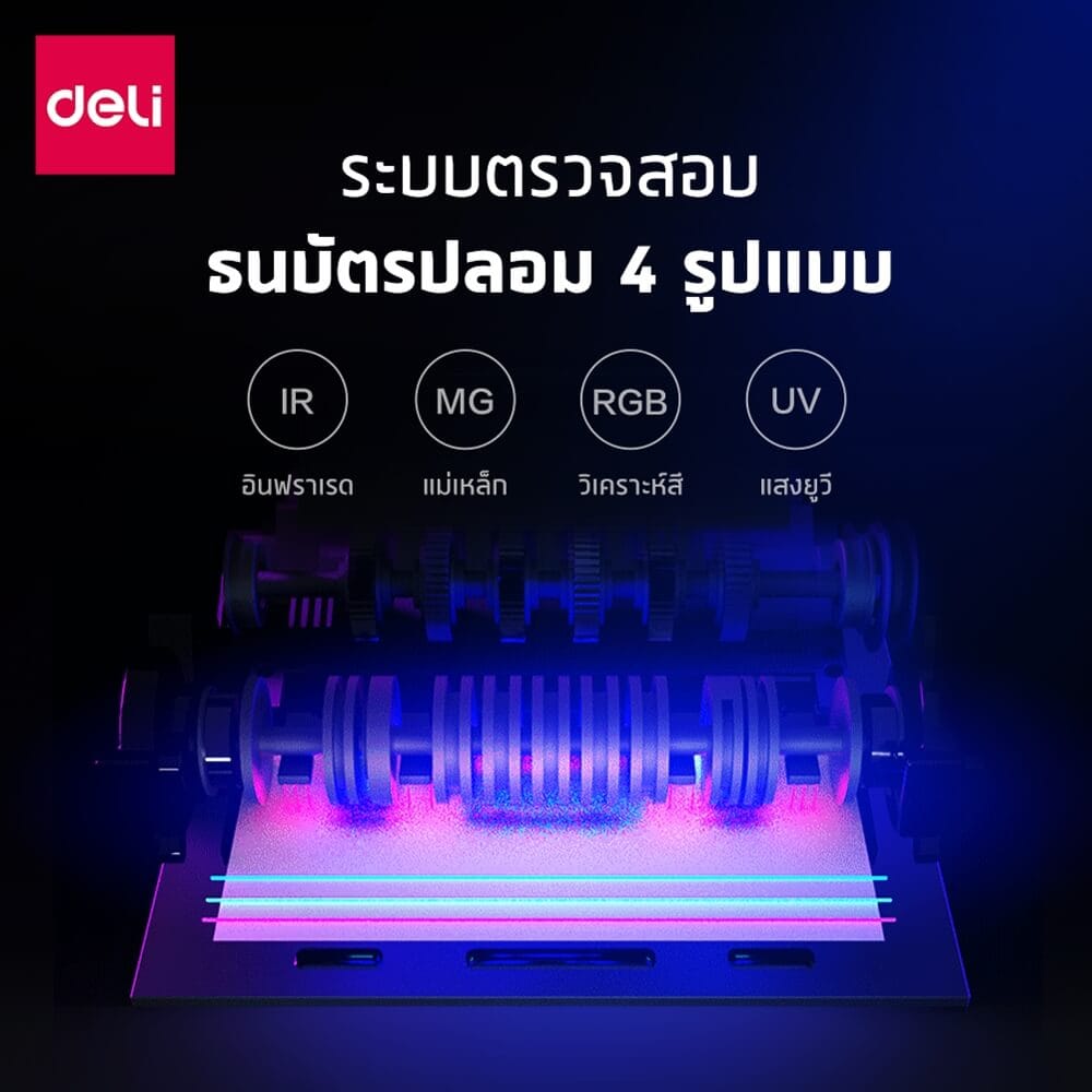 เครื่อง​นับ​แบงค์ 7 โหมด DELI CT963-SL-01 60W