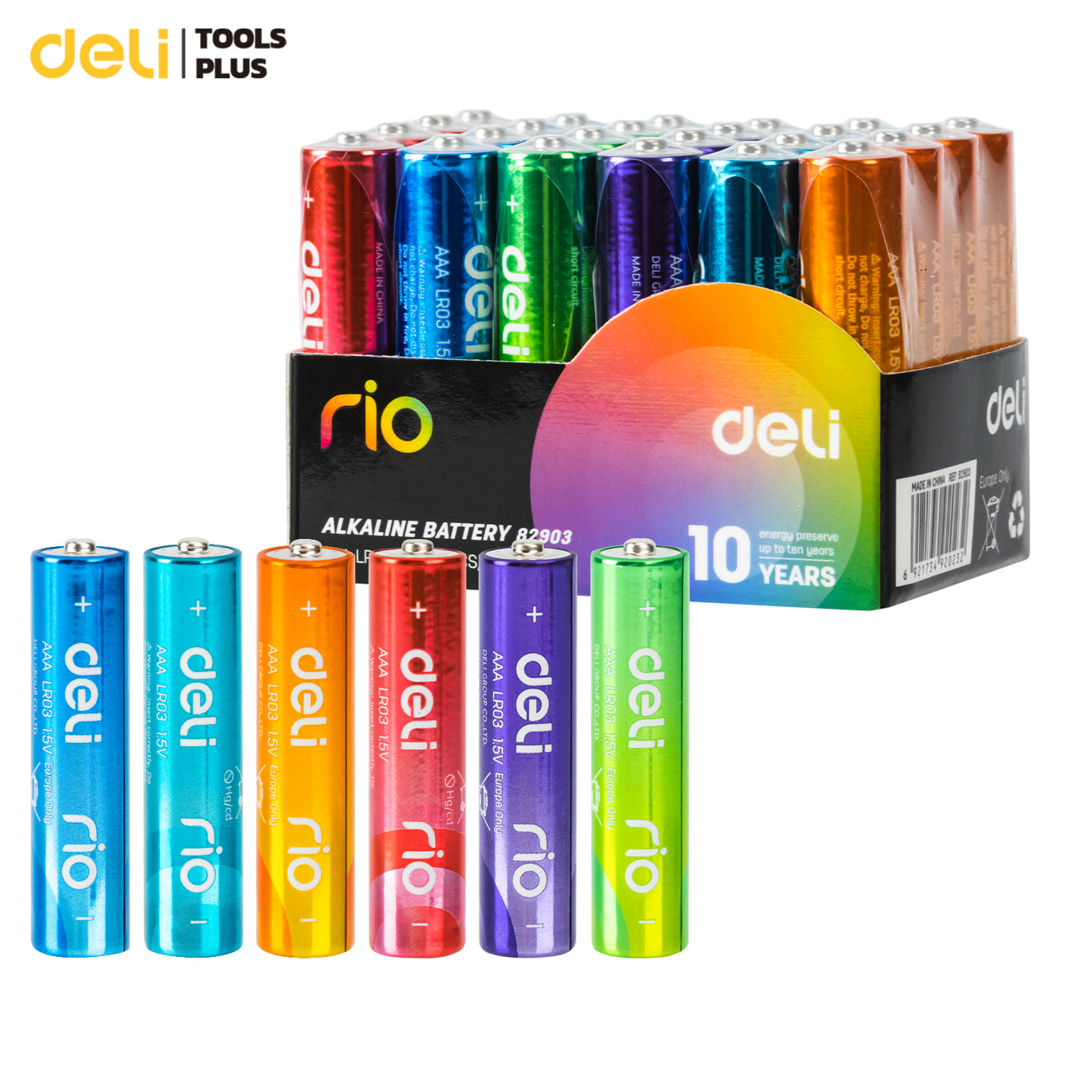 ถ่านอัลคาไลน์ AA DELI E82902-MX-01 24 ก้อน หลากสี