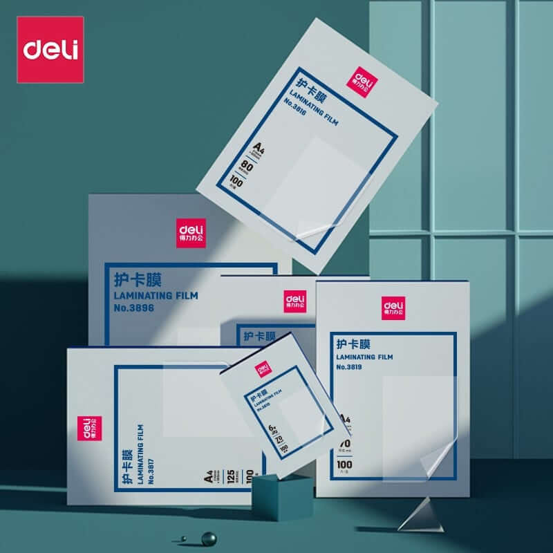 พลาสติกเคลือบบัตร DELI E3816-CL-01 80MIC (สำหรับ A4)