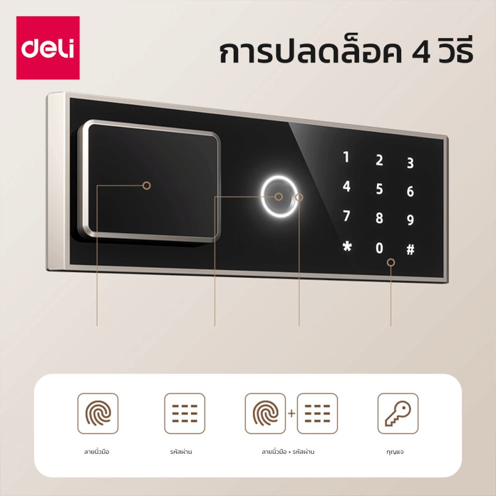 ตู้เซฟนิรภัย DELI AE801-BK-01 สีดำ