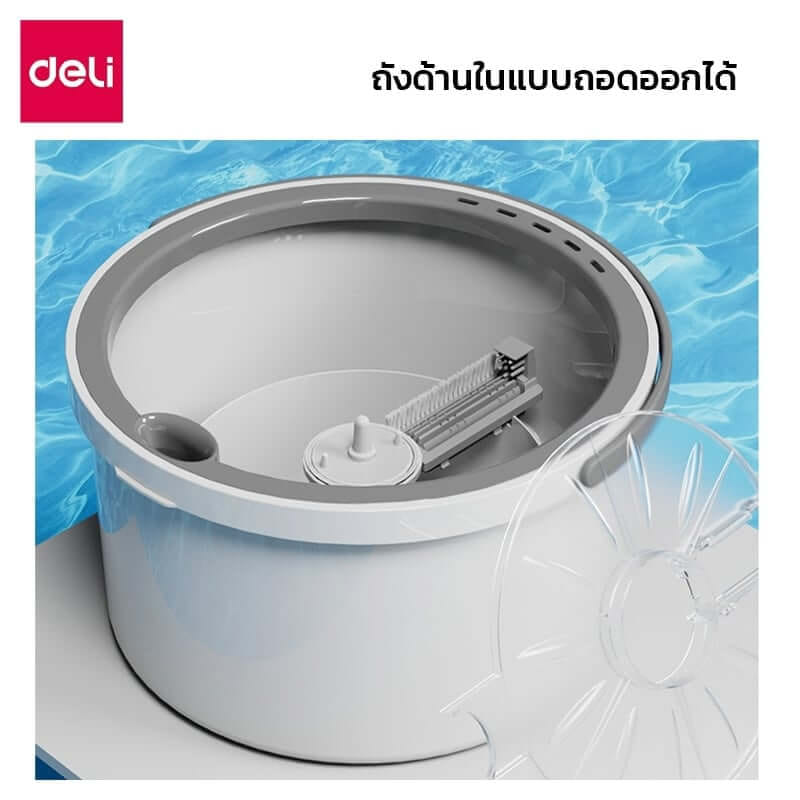 ผ้าม็อบถูพื้น DELI VS1053-GR-05 แบบกลม 5ชิ้น_2
