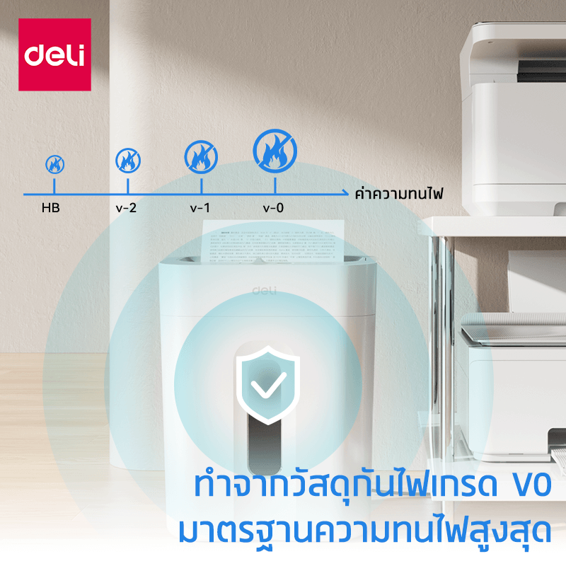 เครื่องทำลายเอกสาร 15 ลิตร DELI G12-WH-01_2