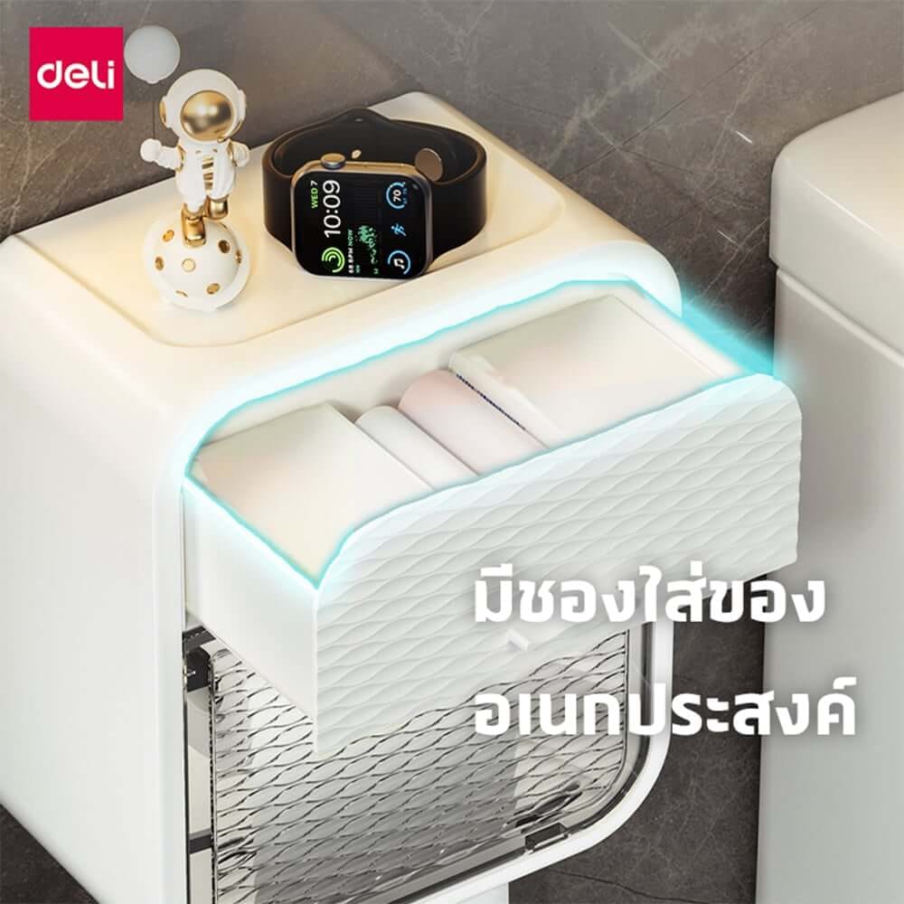 กล่องกระดาษทิชชู่ DELI VS1233-WH-01 15X22X27ซม. สีขาว_3