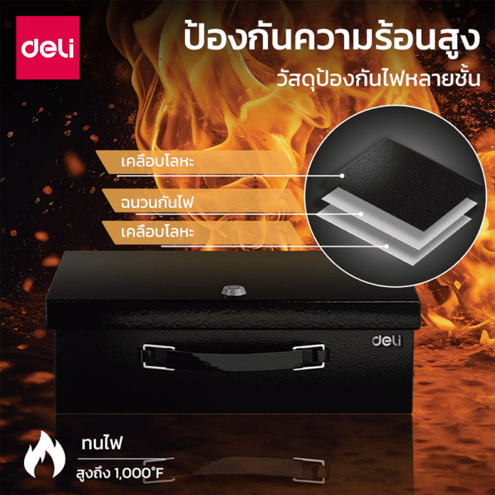 กล่องเซฟ DELI ET610-BK-01 สีดำ