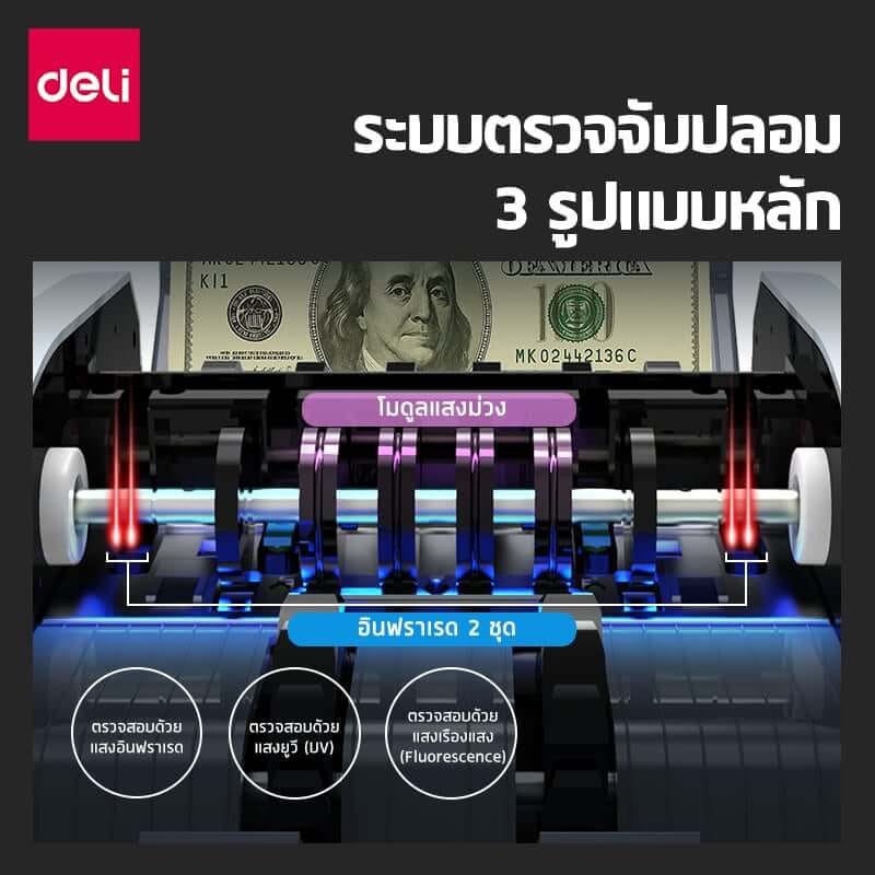เครื่องนับแบงค์ DELI CT961-GR-01 สีเทา_4