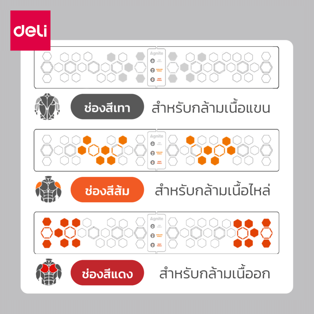บอร์ดวิดพื้น DELI ER068-OR-01 สีเทาส้ม