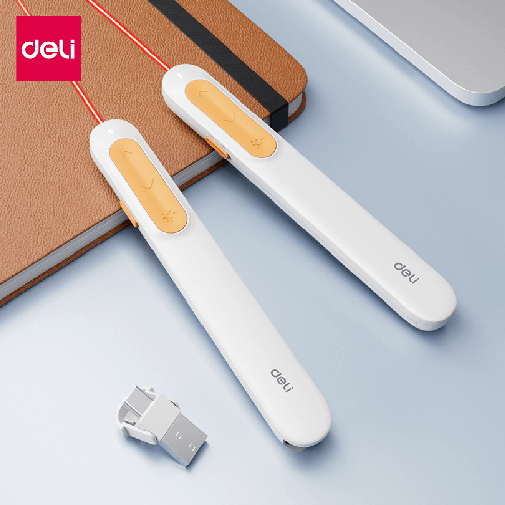 เลเซอร์พอยเตอร์ DELI ES002-WH-01 2.4GHZ สีขาว