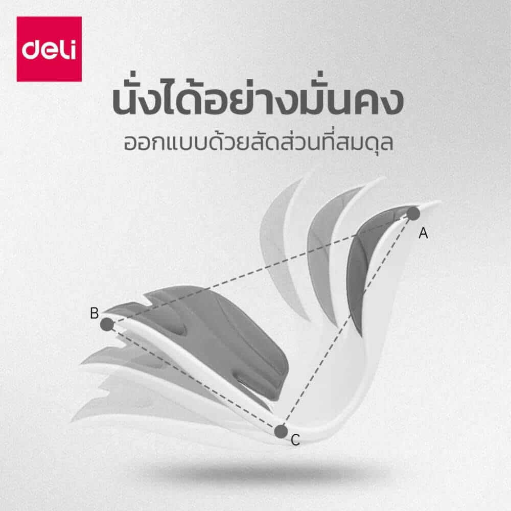 เบาะรองนั่งเพื่อสุขภาพ DELI VS1333-BK-01 12.6 นิ้ว สีดำ