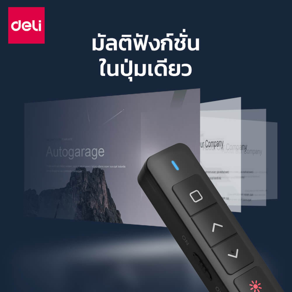 เลเซอร์พอยเตอร์ DELI ES001-G-BK-01  สีดำ แสงเลเซอร์สีเขียว_4