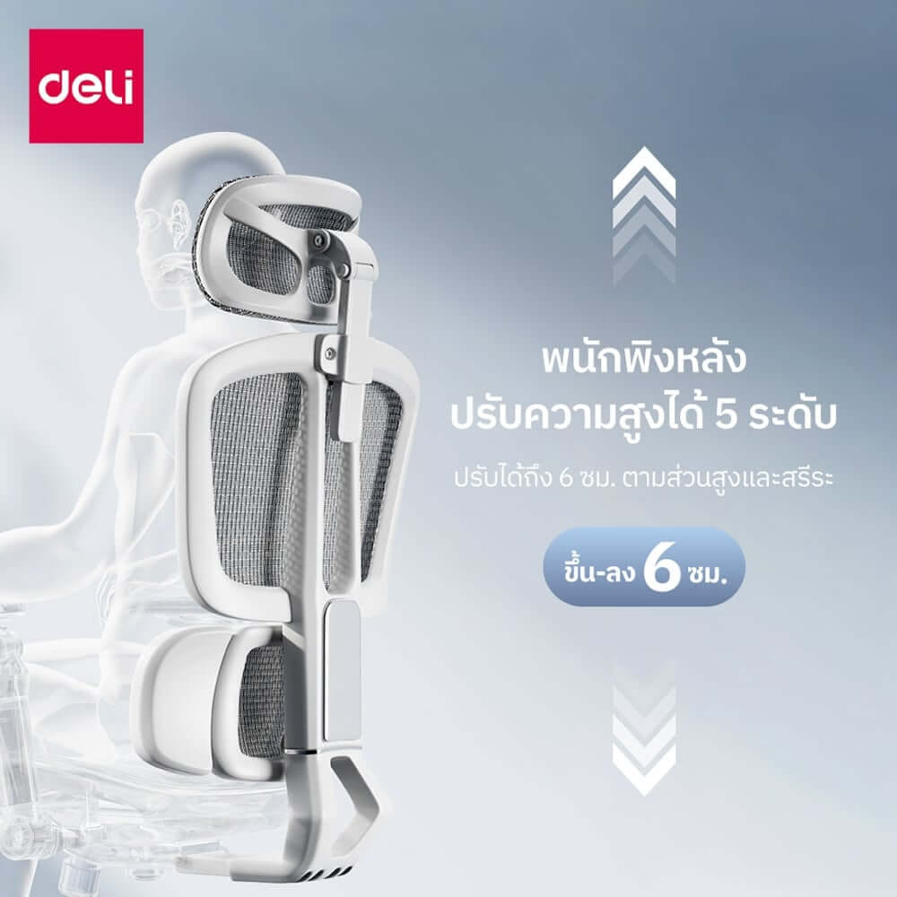 เก้าอี้สำนักงาน DELI E4986-BK-01 เบาะตาข่าย สีดำ_4